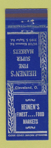 Matchbook Cover - Heinen's Super Markets Grocery Cleveland OH