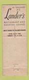 Matchbook Cover - Lander's Restaurant Chicago IL