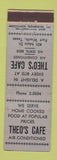 Matchbook Cover - Theo's Cafe Fort Worth TX MERCHANTS