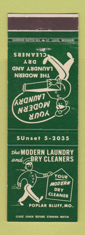 Matchbook Cover - Modern Laundry Dry Cleaners Poplar Bluff MO