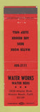 Matchbook Cover - Water Works Water Beds Mission Beach CA
