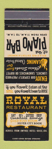 Matchbook Cover - Royal Restaurant Boise ID