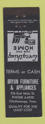 Matchbook Cover - Bryan Furniture Appliances Chattanooga TN