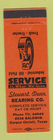 Matchbook Cover - Stewart Dean Bearings Corpus Christi TX