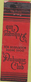 Matchbook Cover - Dubuque Club WEAR IA