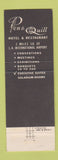Matchbook Cover - Pen & Quill Hotel Restaurant Manhattan Beach CA