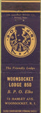 Matchbook Cover - Woonsocket Elks Lodge RI