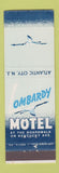 Matchbook Cover - Lombardy Motel Atlantic City NJ