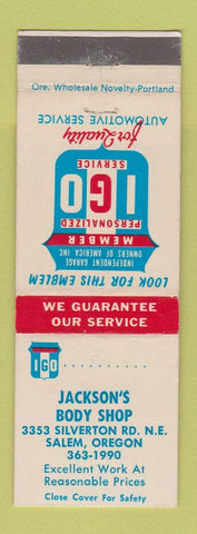 Matchbook Cover - Jackson's Body Shop auto Salem OR