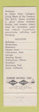 Matchbook Cover - Minot State College ND Student Union