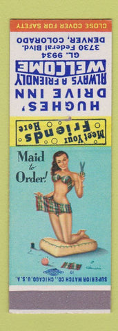 Matchbook Cover - Hughes' Drive Inn Denver Colorado pinup SAMPLE