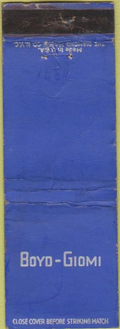 Matchbook Cover - Boyd Giomi Dodge Plymouth WORN