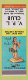 Matchbook Cover - VPL Club Columbus OH pinup SAMPLE