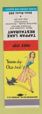 Matchbook Cover - Tapan Lake Restaurant Harrison County OH pinup SAMPLE