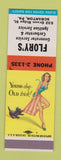 Matchbook Cover - Flory's Generator Service Scranton PA pinup SAMPLE