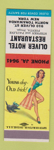Matchbook Cover - Oliver Hotel Restaurant North Tonawanda NY pinup SAMPLE