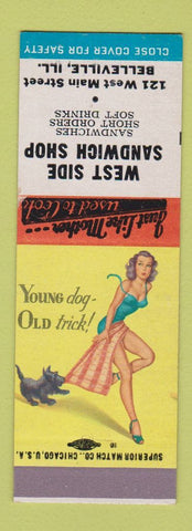 Matchbook Cover - West Side Sandwich Shop Belleville IL pinup SAMPLE