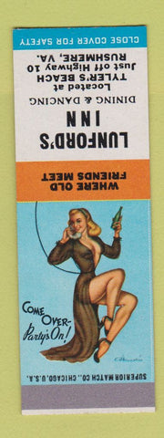 Matchbook Cover - Lunford's Inn Rushmere VA pinup SAMPLE