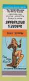 Matchbook Cover - DeRose's Restaurant Pittsburgh PA pinup SAMPLE