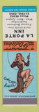 Matchbook Cover - La Porte Inn Elyria OH  pinup SAMPLE