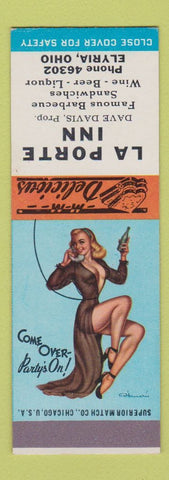 Matchbook Cover - La Porte Inn Elyria OH  pinup SAMPLE