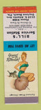 Matchbook Cover Bill's Service oil gas Car Rental Daytona Beach FL pinup SAMPLE