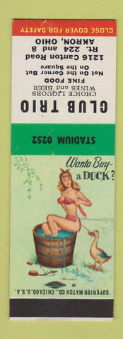 Matchbook Cover - Club Trio Akron OH pinup SAMPLE