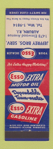 Matchbook Cover - Esso oil gas Jeffrey Bros Auburn RI