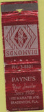 Matchbook Cover - Payne's Diamond Jeweler Bradenton FL WEAR