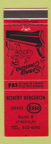 Matchbook Cover - Esso oil gas Robert Bergeron St Nicholas QC?