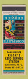 Matchbook Cover - Esso oil gas Kuck's Taxi Lincolnton NC