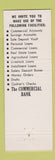 Matchbook Cover - Commercial Bank Harrison AR