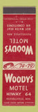 Matchbook Cover - Woody's Motel Russellville AR