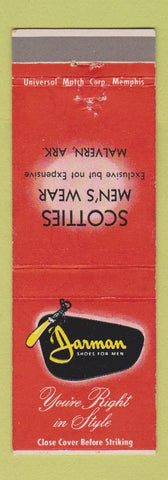 Matchbook Cover - Jarman Shoes Scotties Malvern AR