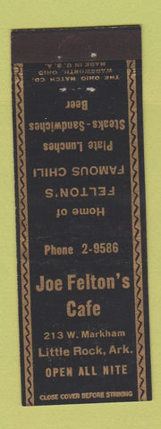Matchbook Cover - Joe Felton's Cafe Little Rock AR