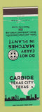 Matchbook Cover - Carbide Texas City TX plant