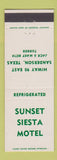 Matchbook Cover - Sunset Siesta Motel Sanderson TX
