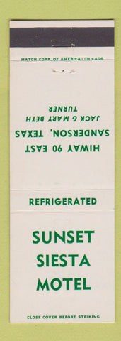 Matchbook Cover - Sunset Siesta Motel Sanderson TX