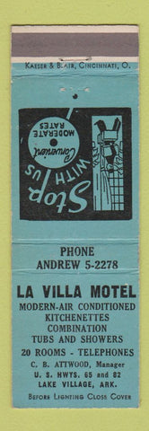 Matchbook Cover - La Villa Motel Lake Village AR