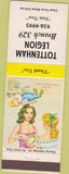 Matchbook Cover - Tottenham Legion Brach 329 ON hillbilly