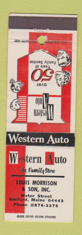 Matchbook Cover - Western Auto Louis Morrison Guilford ME