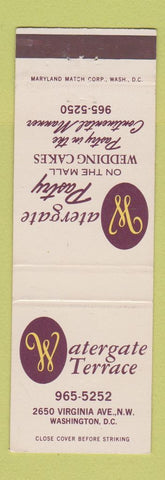 Matchbook Cover - Watergate Terrace Pastry Cakes Washington DC