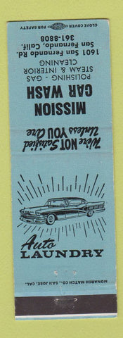 Matchbook Cover - Mission Car Wash San Fernando CA BLUE