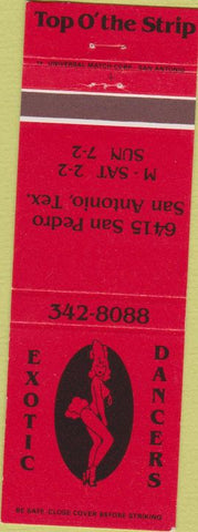 Matchbook Cover - Strip Club San Antonio TX girlie