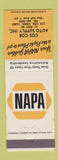 Matchbook Cover - NAPA Auto Parts Cos Cob CT