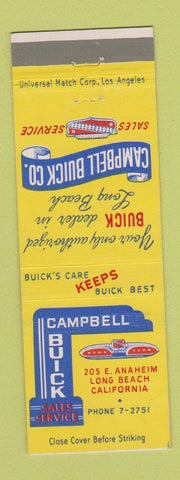 Matchbook Cover - Campbell Buick Long Beach CA