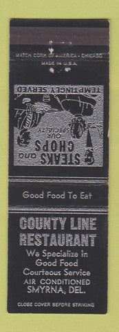 Matchbook Cover - County Line Restaurant Smyrna DE