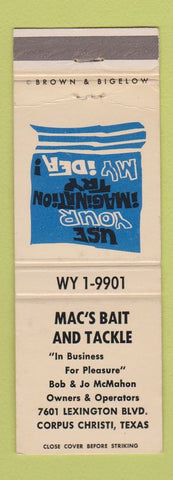Matchbook Cover - Mac's Bait and Tackle Corpus Christi TX