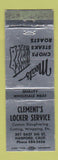 Matchbook Cover - Clement's Locker Meat Hanford CA WEAR