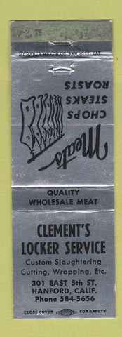 Matchbook Cover - Clement's Locker Meat Hanford CA WEAR